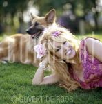 24-06-2001 Patricia Paay at home in Rijkevorsel, Belgium. By order of Beaumonde Magazine. May 24, 2001.

[keywords]Posed, Eyecontact, Smiling, Dog[/keywords]